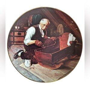 1987 Norman Rockwell Grandpa’s Gift Knowles Collector Plate Box COA Vintage Art